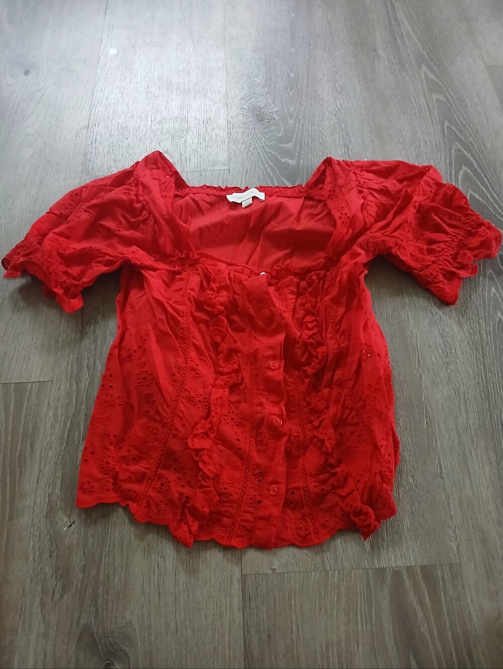 Jennifer And Grace Ruffle Button-Front Women’s Top - Picture 5 of 5